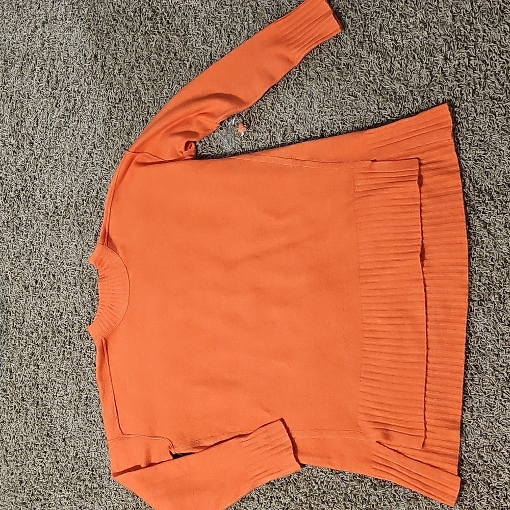 New Free People Phoebe Sweater Wool Blend Shell Coral Small Knit Pullover - Picture 3 of 10